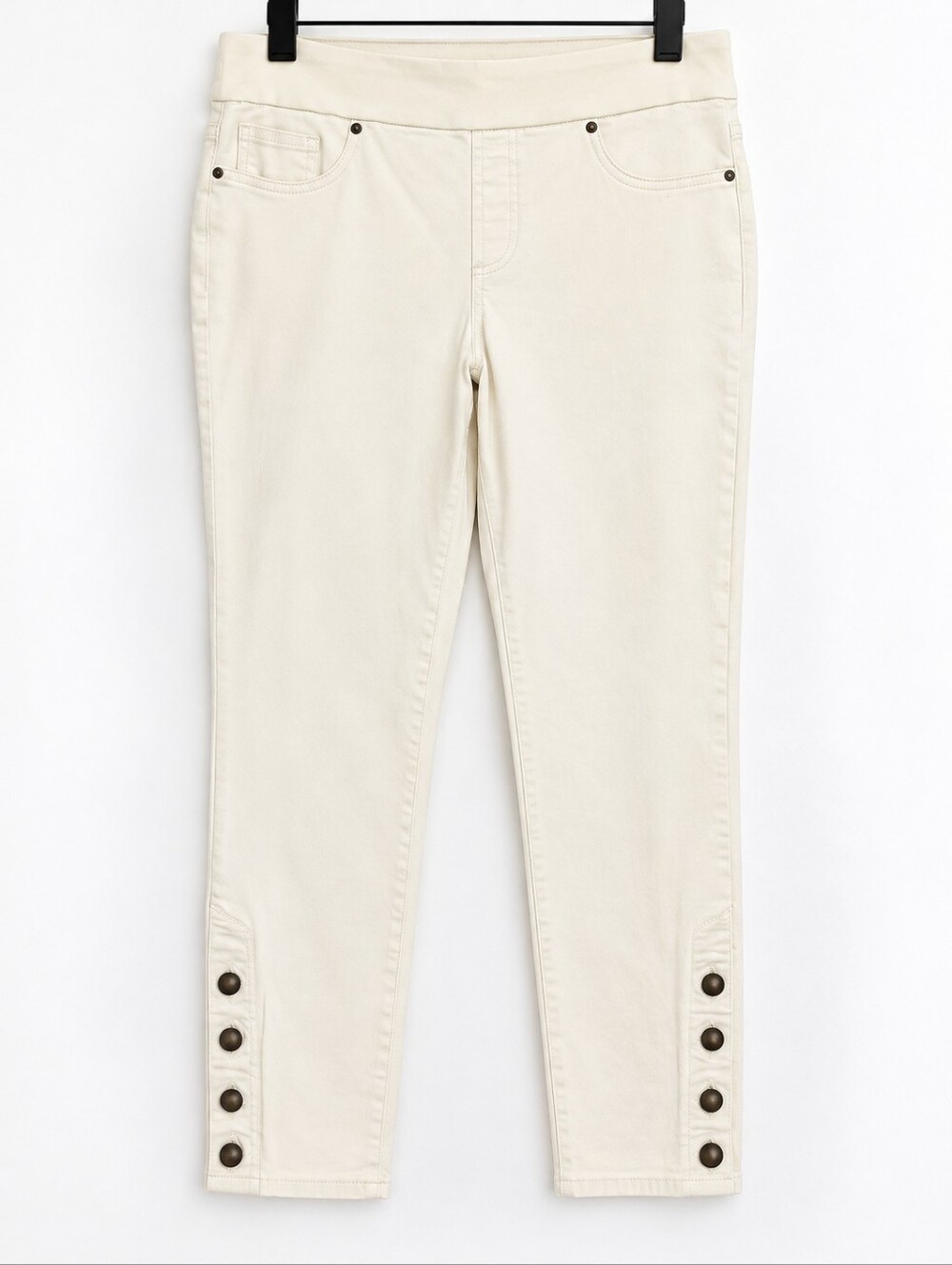 Chico's Cream Jeggings with Decorative Studs